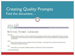 Creating Quality Prompts Find this document… 
