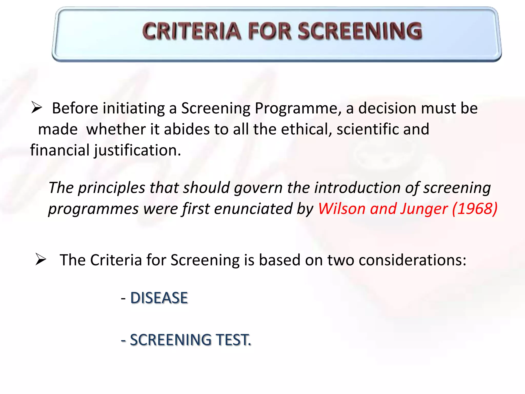 Screening for Diseases | PPTX