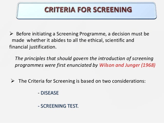 Screening for Diseases