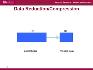 Center for Evolutionary Medicine and Informatics 
14 
1M 
1K 
Data Reduction/Compression 
original data reduced data  