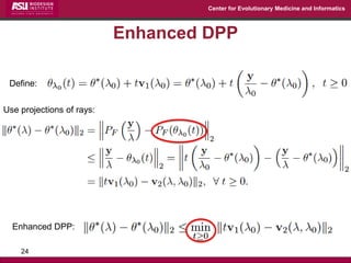 Center for Evolutionary Medicine and Informatics 
Enhanced DPP 
24 
Use projections of rays: 
Define: 
Enhanced DPP:  