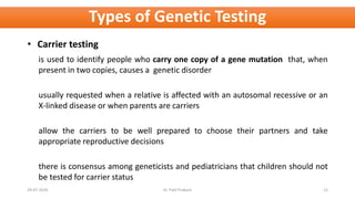 Genetic Testing in Neonates and Children - Screening for chromosomal ...