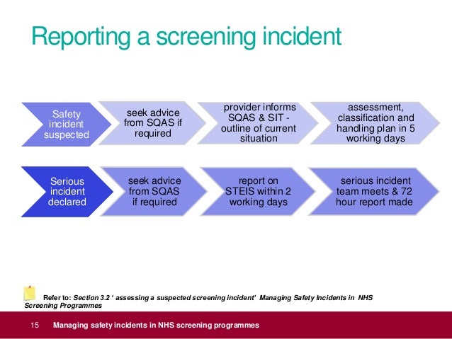screening incidents manchester 4 oct 17 final pptx incident report nhs