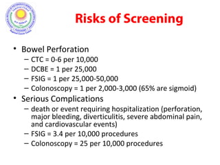 Screening in colorectal cancers dr. ashutosh | PPT