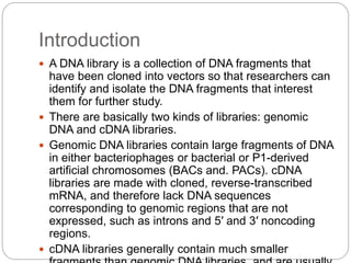 Screening A Library Screening methods for cloned libraries | PPTX