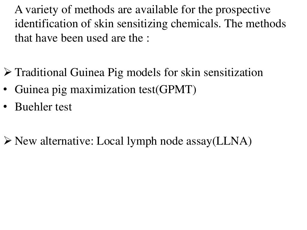 Screening methods for skin sensitization, skin irritation and dermal