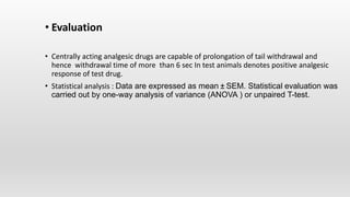 Screening models diuretics and analgesics
