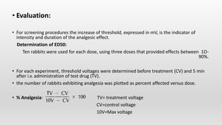 Screening models diuretics and analgesics