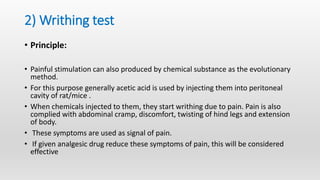Screening models diuretics and analgesics