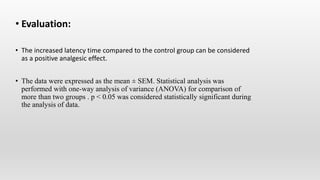 Screening models diuretics and analgesics