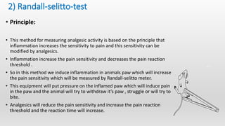 Screening models diuretics and analgesics