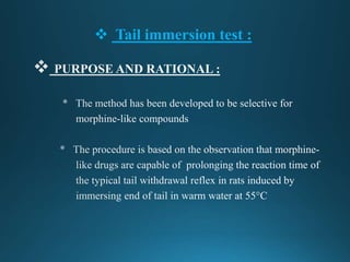  Tail immersion test :
 