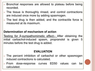 Spasmogen Example Screening models for drugs used in Asthma .pptx