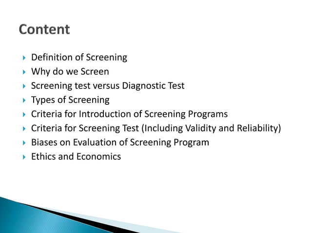 Screening of diseases | PPTX
