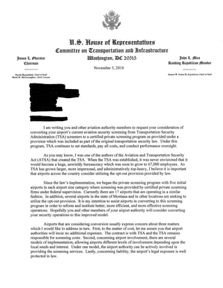Rep. Mica's Opt-Out Letter