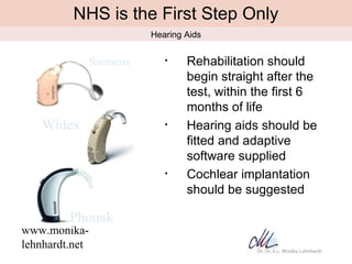 NHS is the First Step Only
                   Hearing Aids

                      •    Rehabilitation should
             ...