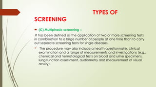 Screening Measurements screening community medicine presentation | PPTX