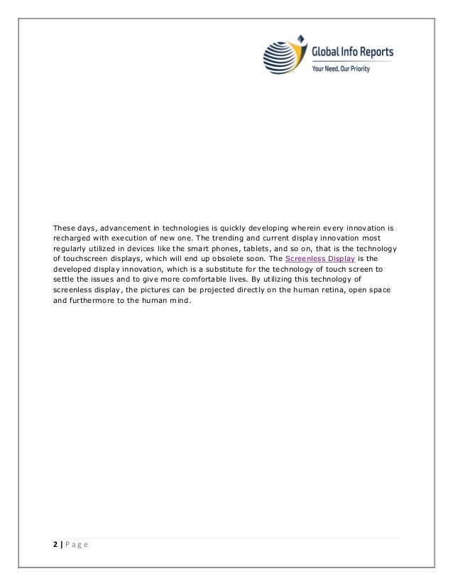 Latest Advantages of Screenless Display