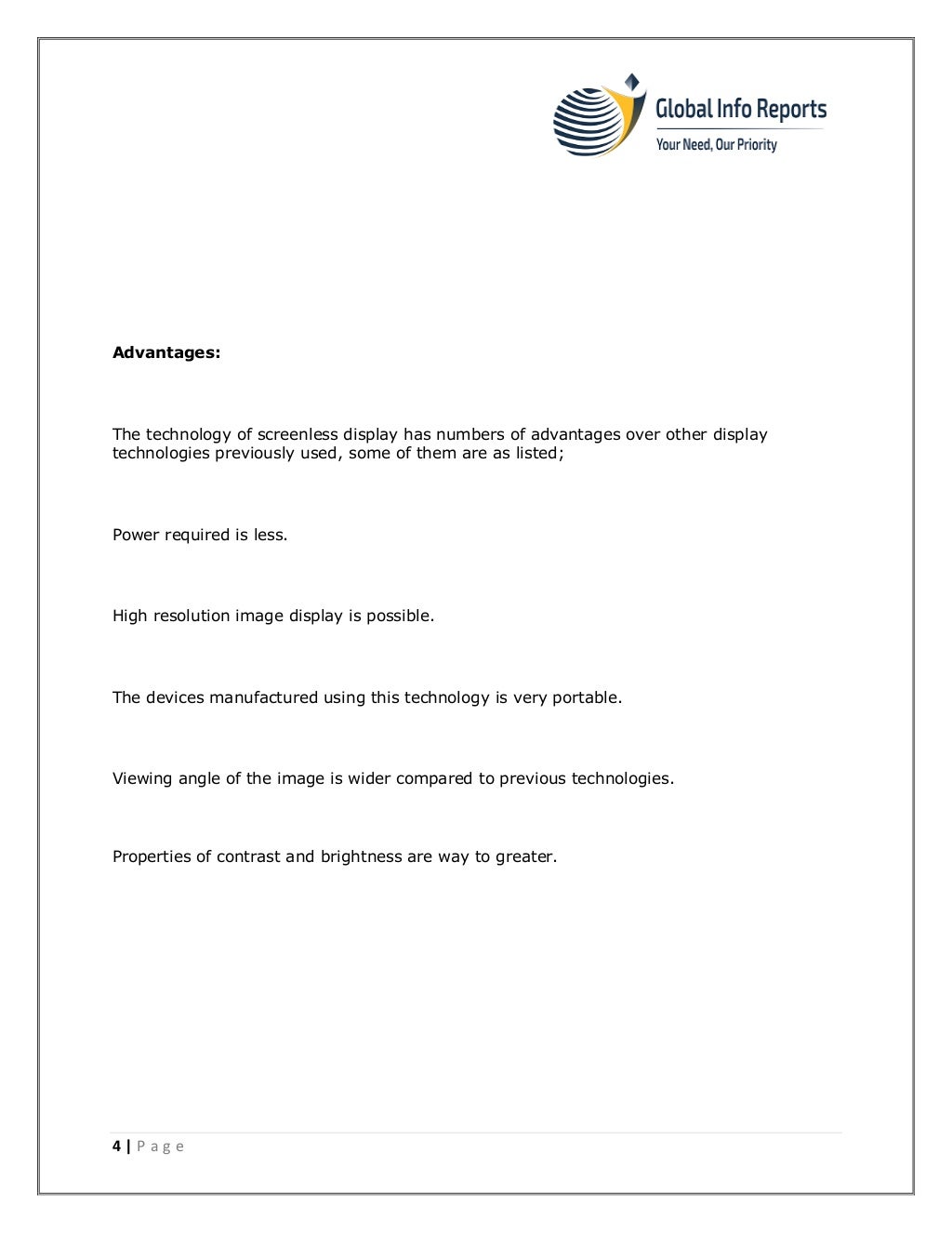 Latest Advantages of Screenless Display