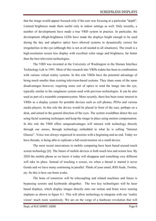 Screenless displays seminar report | PDF