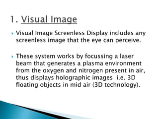 Visual In Screenless Display Screenless display technology | PPTX | 3-D Graphics | Computer Software ...