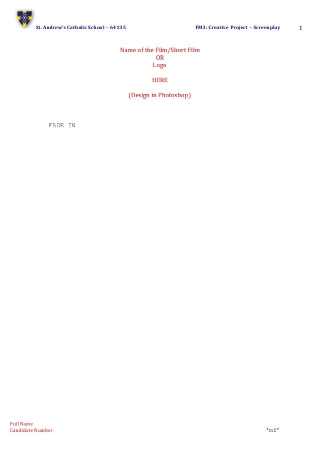 fm3 screenplay template