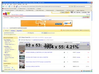 Measurements of user’s view provide primitive evaluation of screen utilization1280 x 135: 13.18%