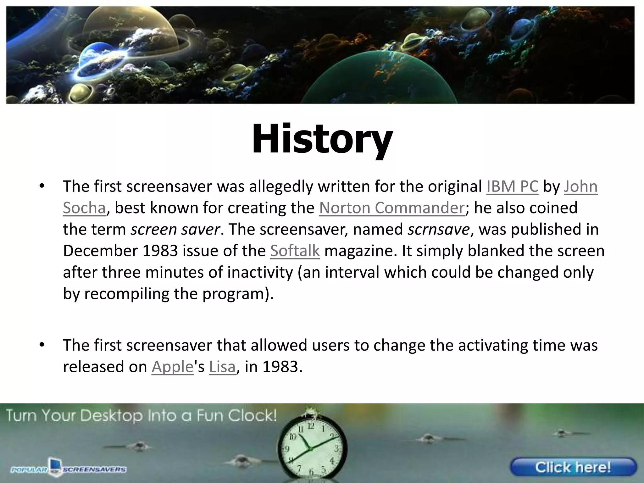 Screensaver presentation | PPTX