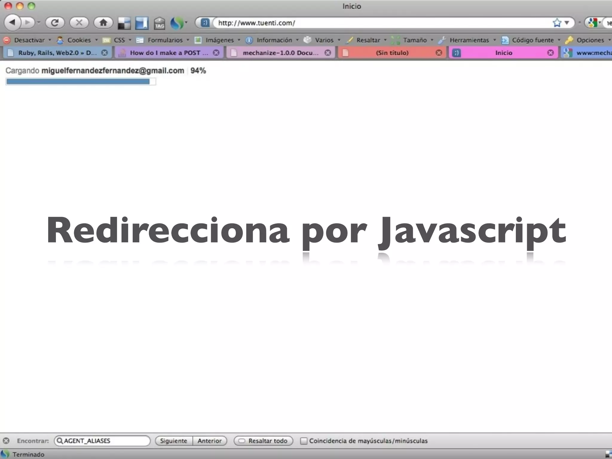 Redirecciona por Javascript
 