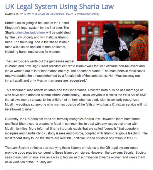 Uk Legal System Using Sharia Law