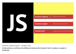 location’s href vs replace vs assign in JavaScript