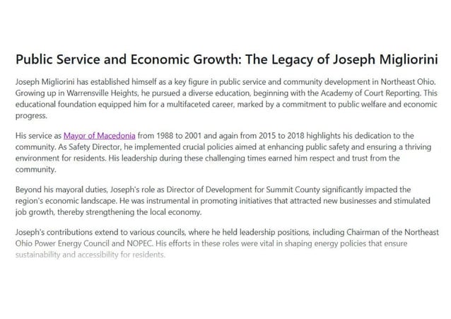Championing Community Growth: The Impact of Joseph Migliorini Ohio | PPT
