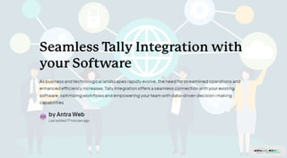 Seamless Tally Integration With Your Software