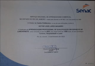 Certificado de Conclusão do SENAC  -  RJ