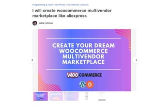 create eCommerce multi-vendor marketplace