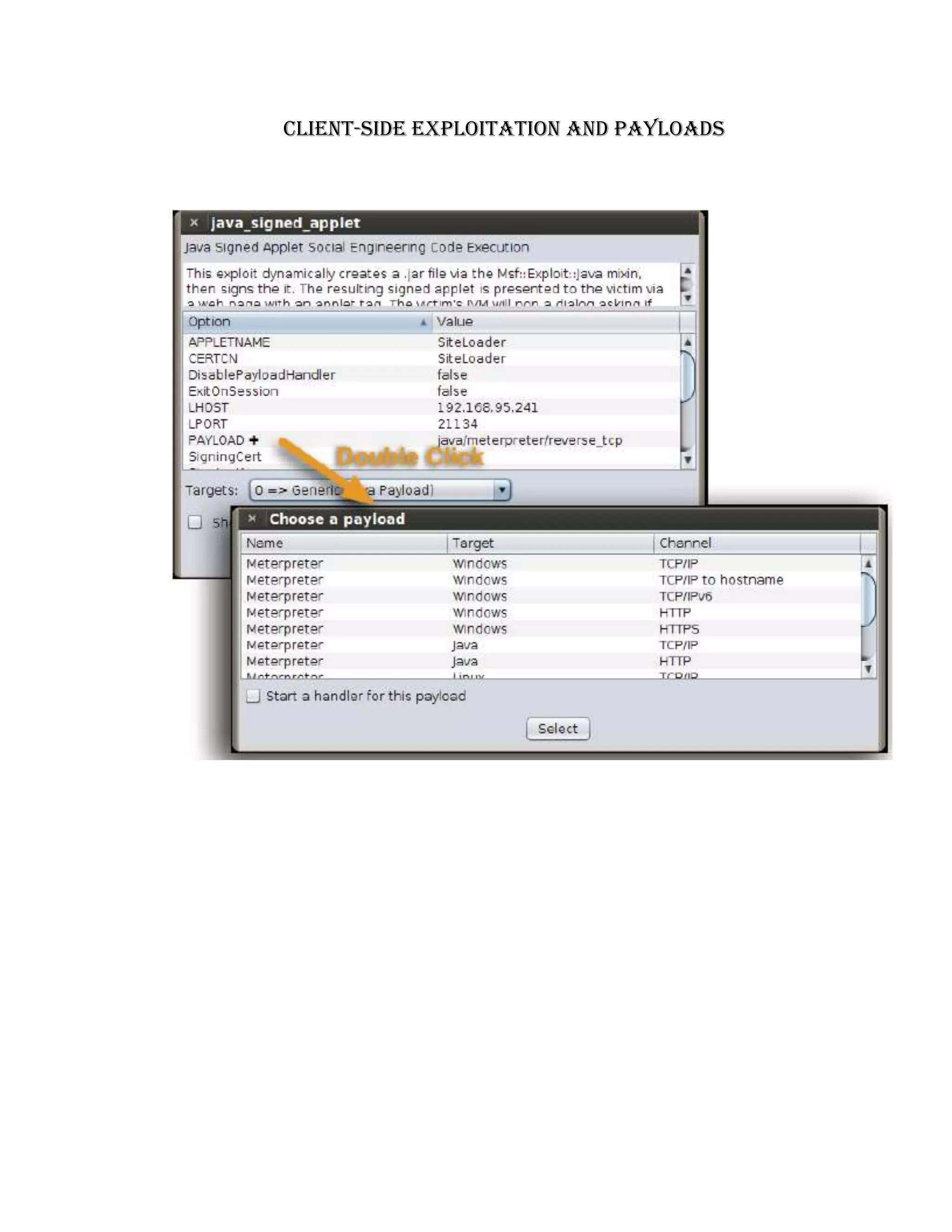 Client-side exploitation and payloads