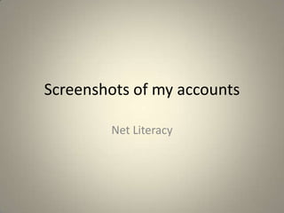Screenshots of myaccounts Net Literacy 
