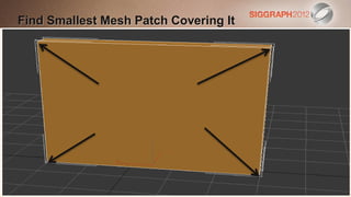 Find Smallest Mesh Patch Covering It
Edit this text to create a Heading

   This subtitle is 20 points
   Bullets are blue
   They have 110% line spacing, 2 points before & after
   Longer bullets in the form of a paragraph are harder to
    read if there is insufficient line spacing. This is the
    maximum recommended number of lines per slide
    (seven).
     Sub bullets look like this
 