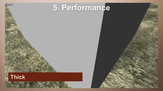 5. Performance
Edit This slide hasaa 16:9 media
     this text to create Heading            window
   This subtitle is 20 points
   Bullets are blue
   They have 110% line spacing, 2 points before & after
Longer bullets in the form of a paragraph are harder to
 read if there is insufficient line spacing. This is the
 maximum recommended number of lines per slide
 (seven).
Thick bullets look like this
   Sub
 