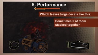 5. Performance
Edit This slide hasaa 16:9 media
     this text to create Heading                window
   This subtitle is 20 points
                           Which leaves large decals like this
   Bullets are blue
                                 Sometimes 5 of them
   They have 110% line spacing, 2 points together after
                                 stacked before &
   Longer bullets in the form of a paragraph are harder to
    read if there is insufficient line spacing. This is the
    maximum recommended number of lines per slide
    (seven).
     Sub bullets look like this
 