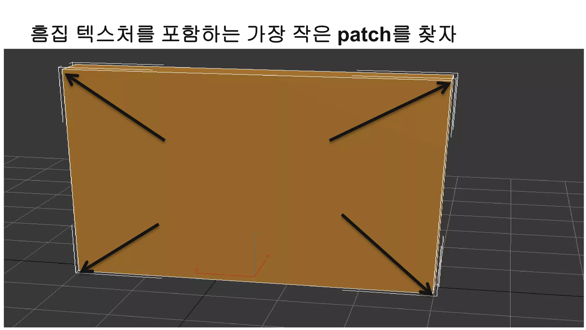 흠집 텍스처를 포함하는 가장 작은 patch를 찾자
 