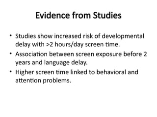 Impact of Screen Time on Child Development: Risks and Guidelines | PPTX