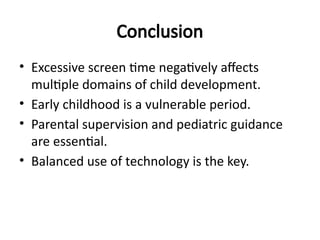 Impact of Screen Time on Child Development: Risks and Guidelines | PPTX