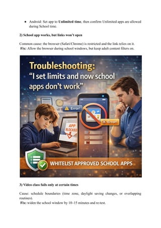 Restricted Fails Screen Time Controls_ How to Set Limits Without Breaking School Apps | PDF