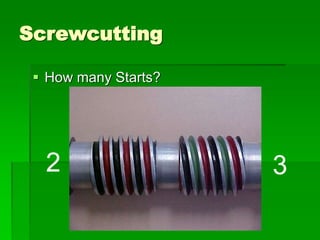 Screwcutting
 How many Starts?
3
2
 