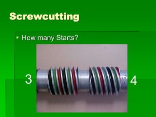 Screwcutting
 How many Starts?
3 4
 