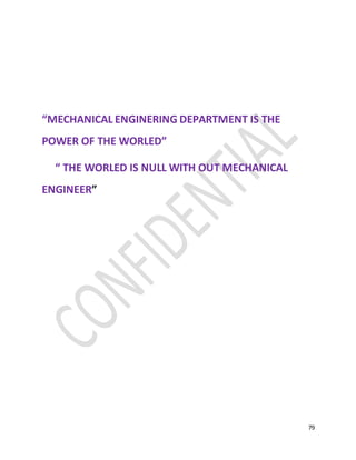 79
“MECHANICAL ENGINERING DEPARTMENT IS THE
POWER OF THE WORLED”
“ THE WORLED IS NULL WITH OUT MECHANICAL
ENGINEER”
 
