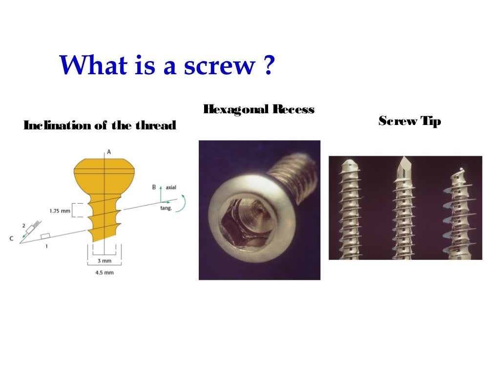 Screws and plates fixation