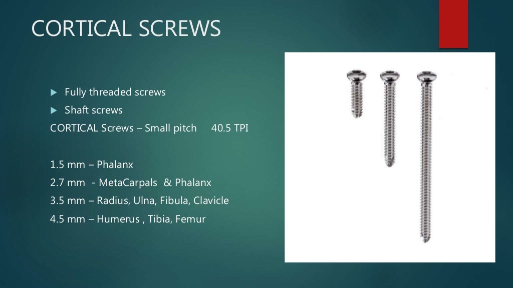 Basics of Screws in Orthopedics
