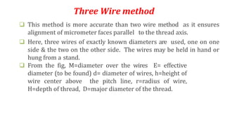 Screw thread measurements | PPTX